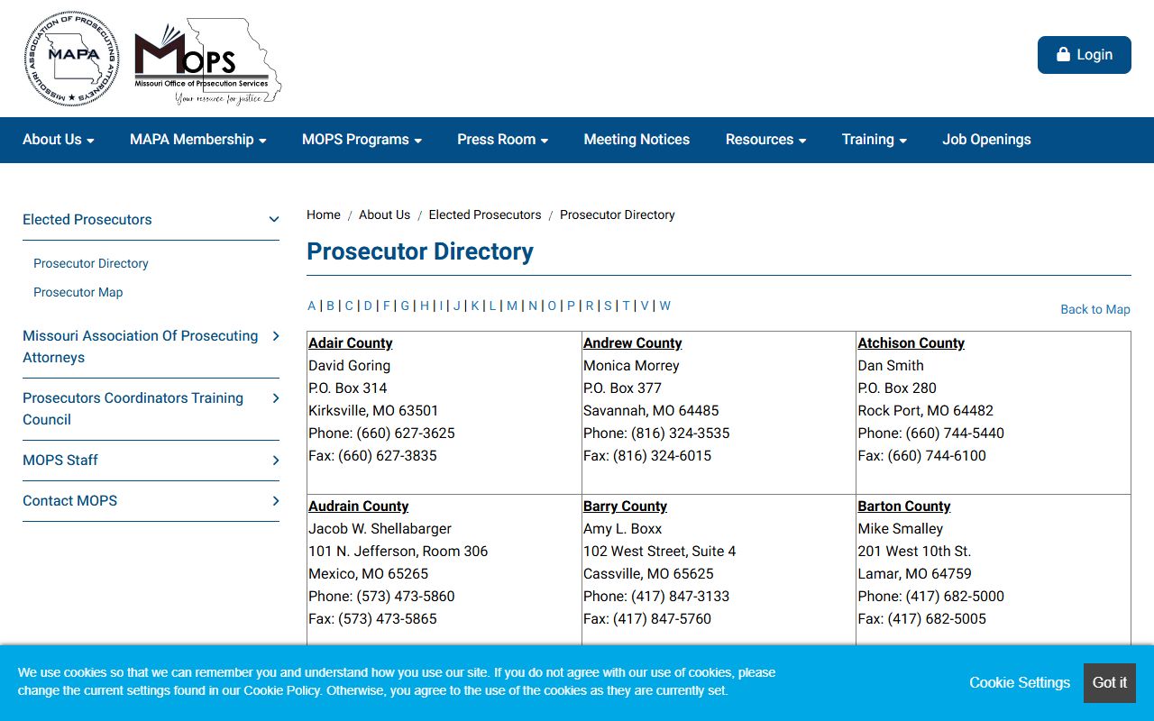 Gasconade County criminal court records Missouri prosecutors directory