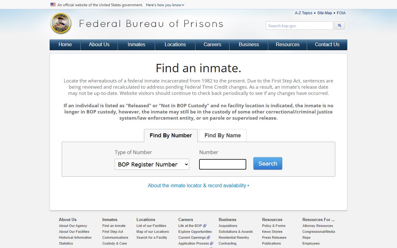 Gasconade County inmate records and Federal Bureau of Prisons inmate locator