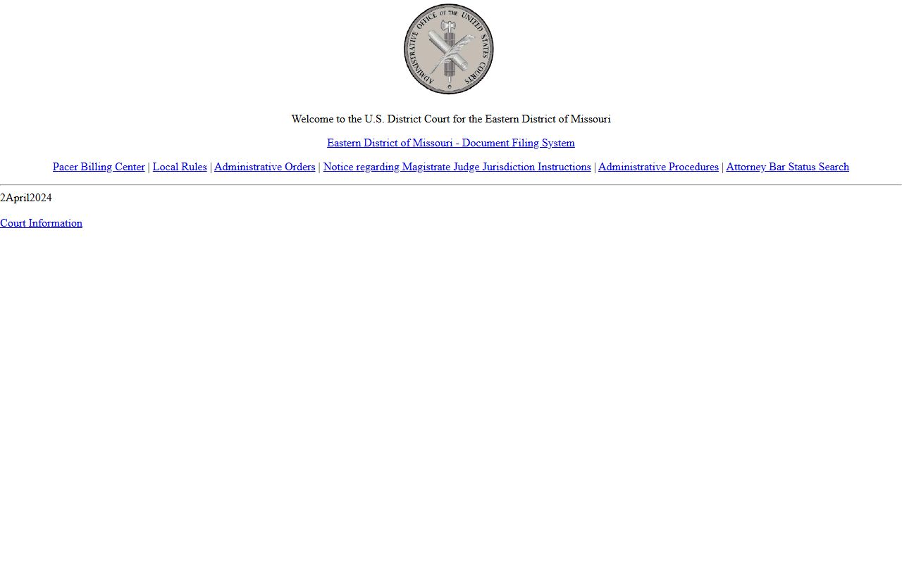 Gasconade County probate records Eastern District CM ECF login